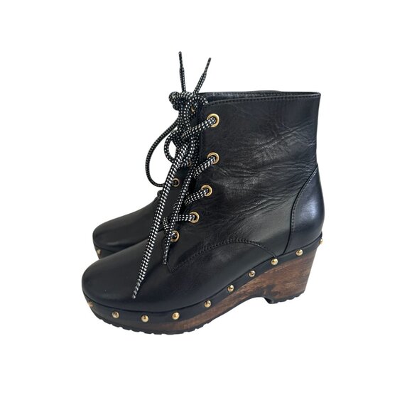 OPENING CEREMONY Black Leathern Platform Boots Size 6 / 36 - Picture 6 of 10